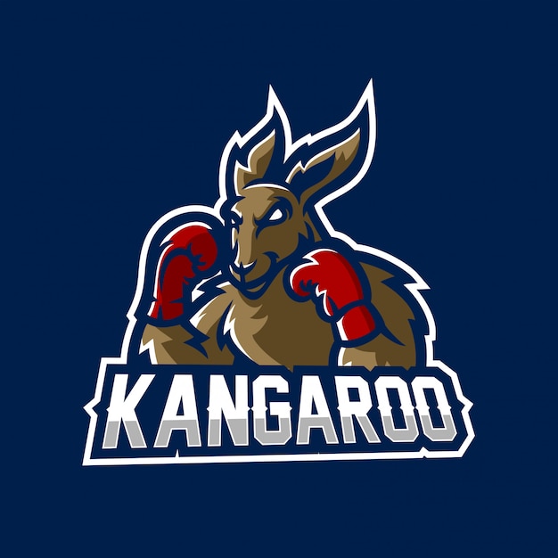 Шаблон логотипа эмблемы kangaroo esport