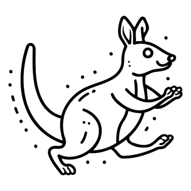 Vector kangaroo flat vector illustration cartoon kangaroo running in the air