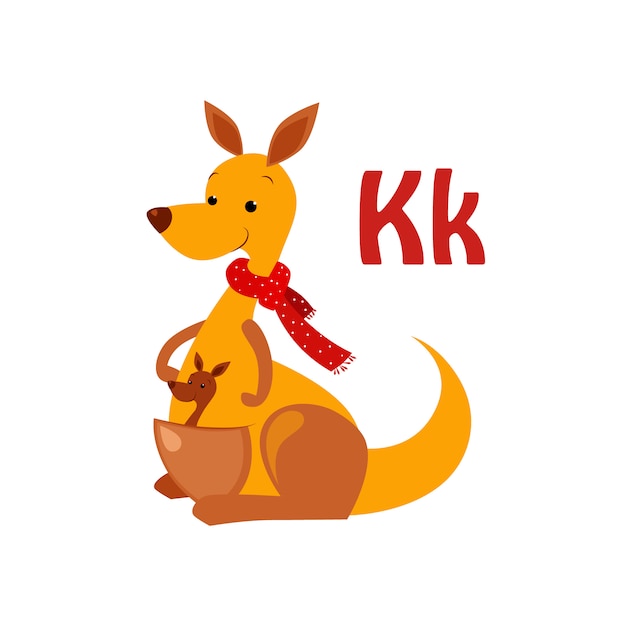 kangaroo. funny alphabet, animal  