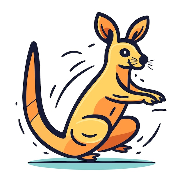 Vector kangaroo funny kangaroo cartoon kangaroo vector illustration