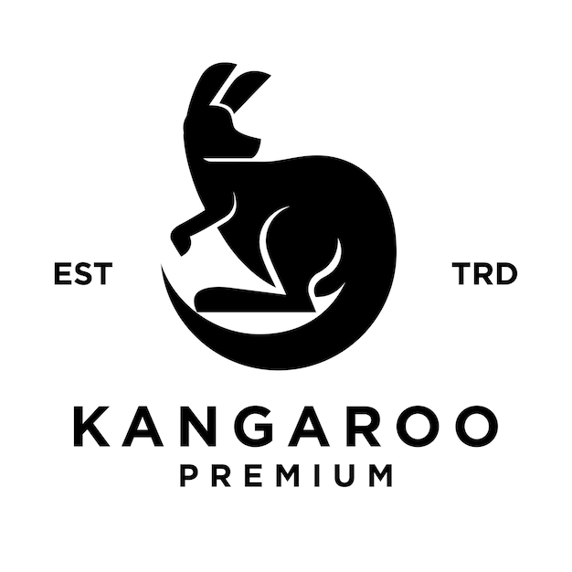 Vector kangaroo-hoofd gezicht logo icoon ontwerp illustratie