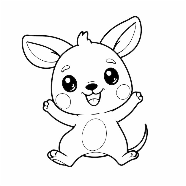 Kangaroo Hopping with Joy Vector kleurpagina voor kinderen