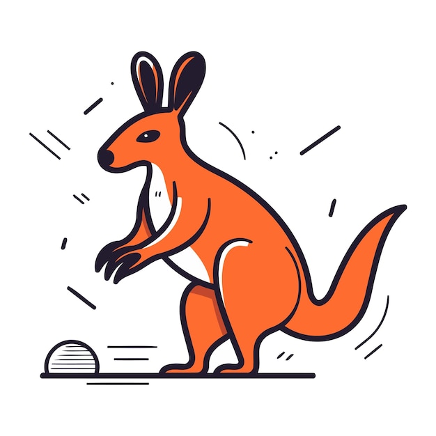 Vector kangaroo icon vector illustration of cute kangaroo