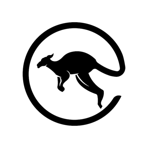 Kangaroo iconlogo illustration design template