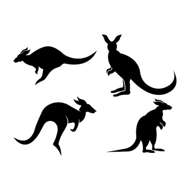 Vector kangaroo iconlogo illustration design template
