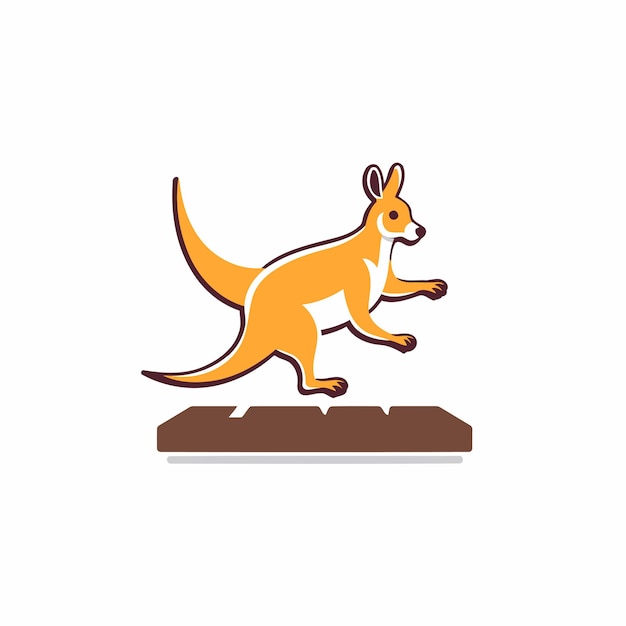 Vector kangaroo-icoon in platte stijl kangaroo vectorillustratie op witte geïsoleerde achtergrond