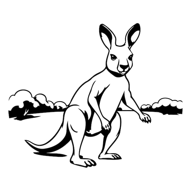 Kangaroo in het park Vector illustratie van een kangoeroe