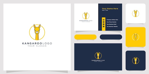 kangaroo logo concept business card set