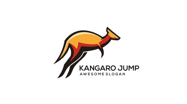 Vector kangaroo logo gradient colorful