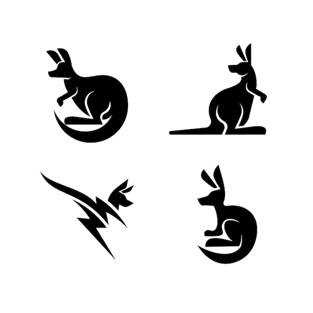 Vector kangaroo logo icon design illustration