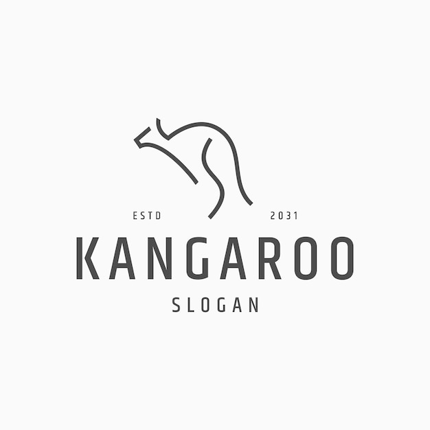 Vettore modello di progettazione dell'icona del logo del canguro