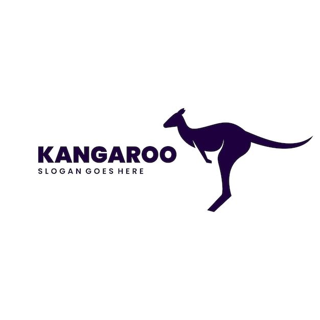 Vector kangaroo logo silhouette