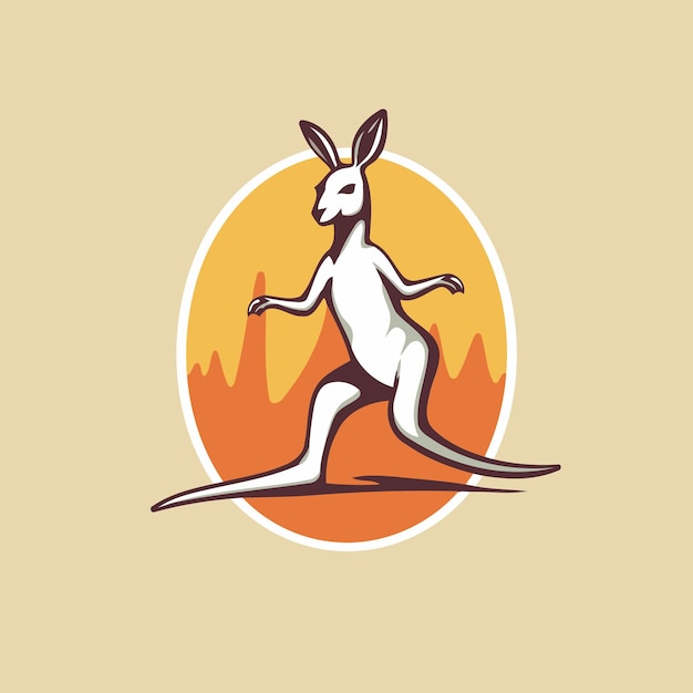 Vector kangaroo logo template kangaroo vector illustration kangaroo icon