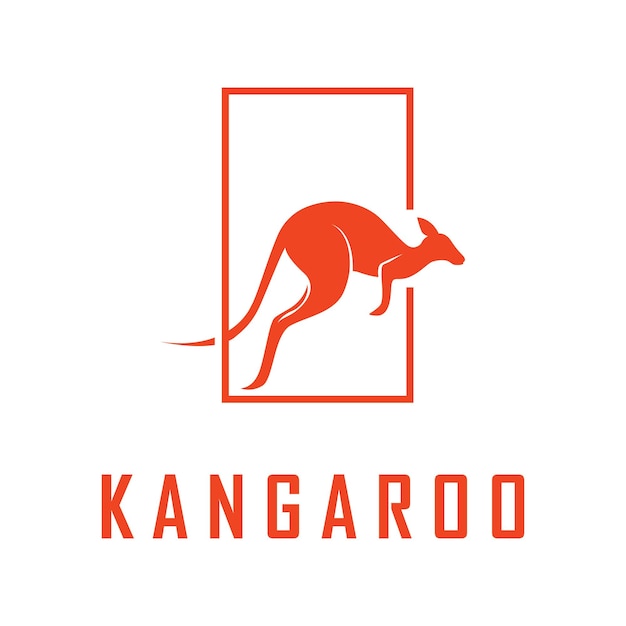 Kangaroo logo vector with slogan template