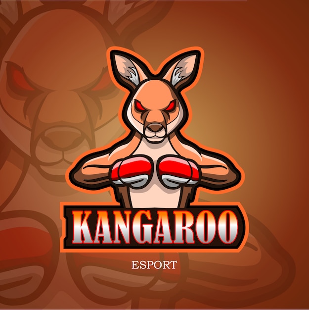 Kangaroo mascot esport logo  .