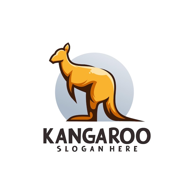 Vector kangaroo mascot logo template