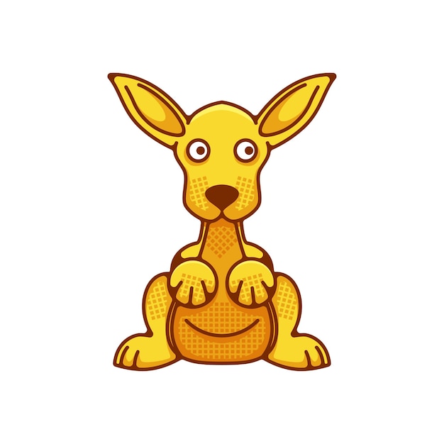 Kangaroo mascot, sticker, icon, and t-shirt