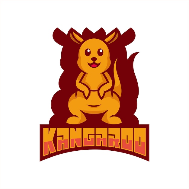 Kangaroo mascot vector logo design