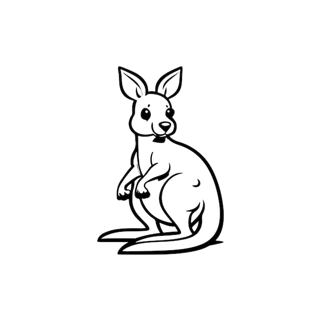 Kangaroo-portretschets met de hand getekend in doodle-stijl illustratie