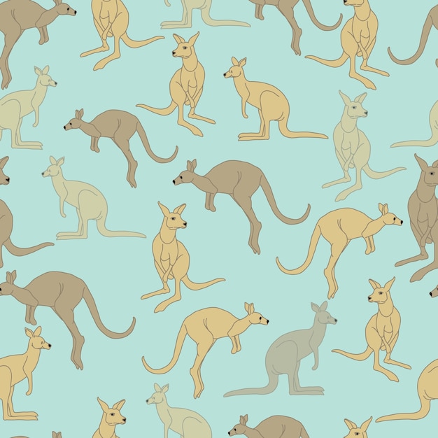 Kangaroo seamless pattern