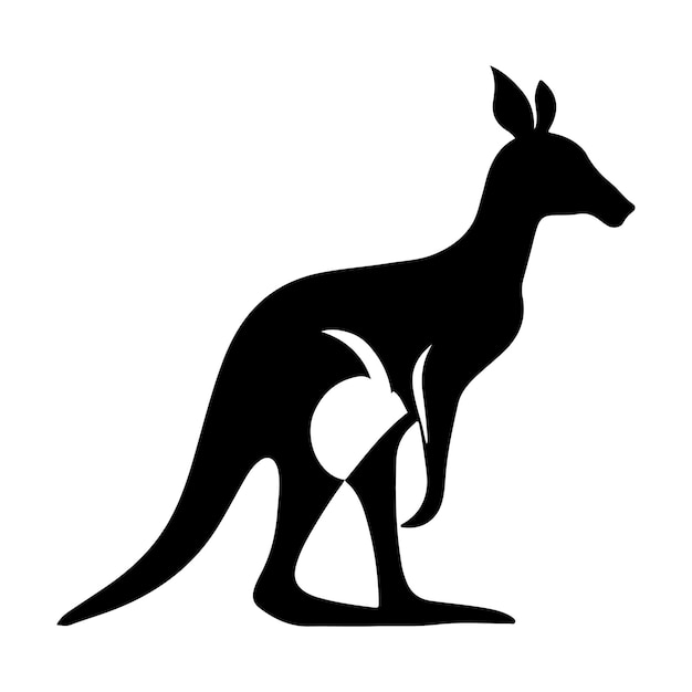 Vector kangaroo silhouette vector illustration clipart