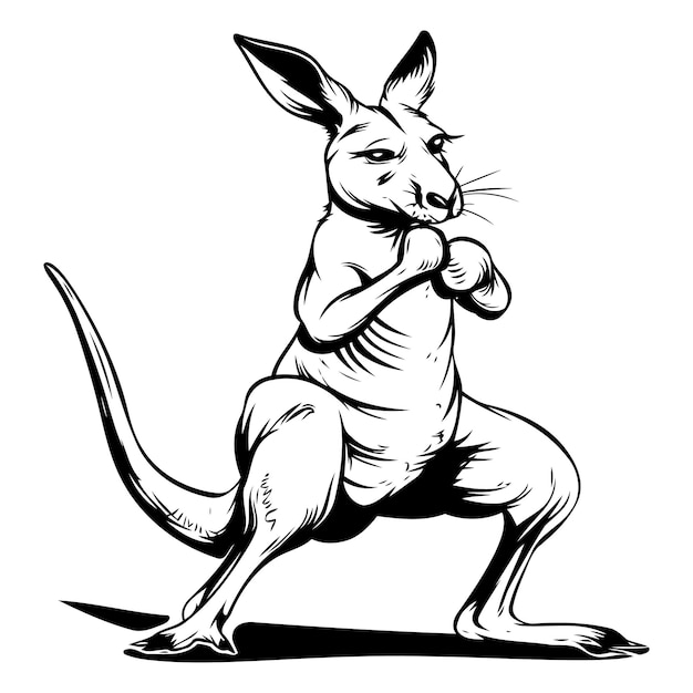 Vector kangaroo vector illustratie geïsoleerd op een witte achtergrond