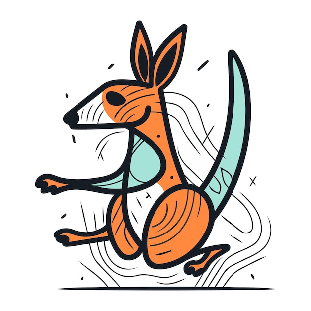 Vector kangaroo vector illustratie van een grappige kangoeroe