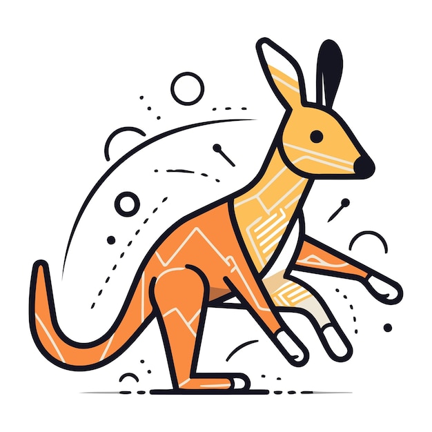 Vector kangaroo vector line icon sign symbol illustration