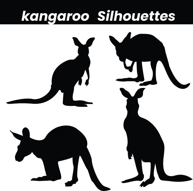 Vector kangaroo vector silhouette