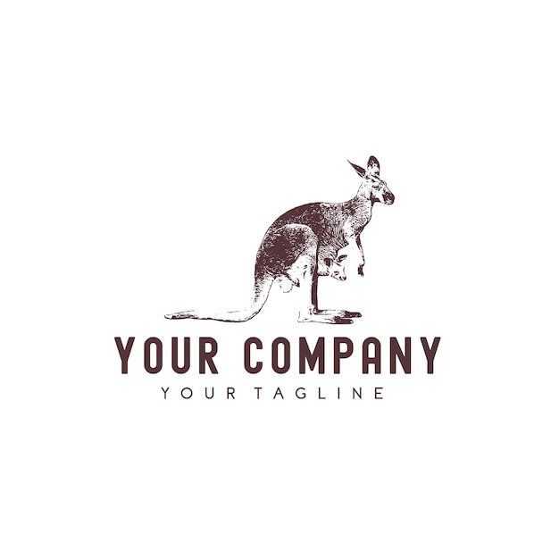 Vector kangaroo vintage logo