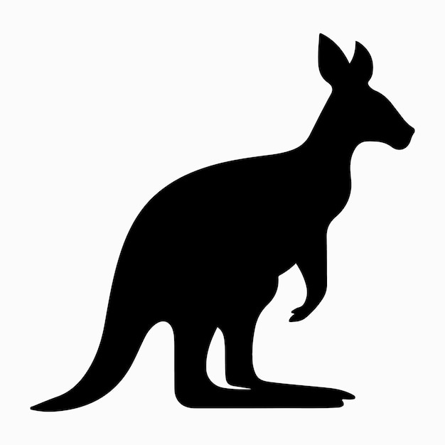 Kangaroo zwarte silhouet clip art schets