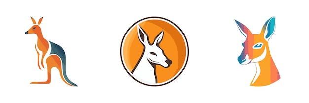 Vector kangoeroe kleurrijke icoon vector illustratie