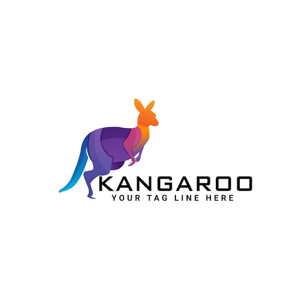 Kangoeroe logo ontwerpsjabloon