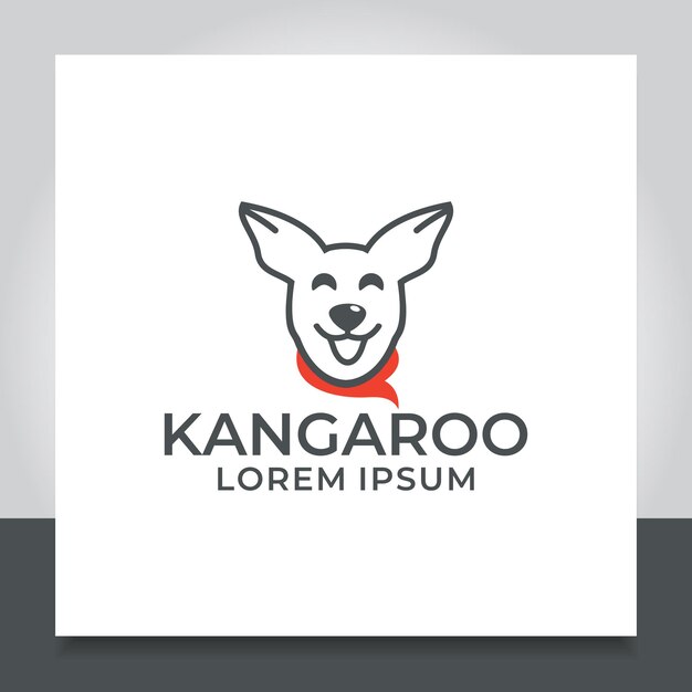 Kangoeroe met sjaal logo ontwerp