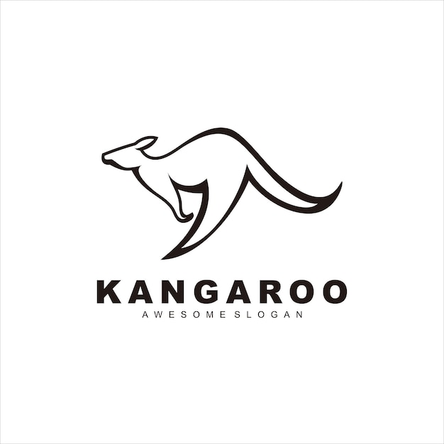 kangoeroe silhouet logo illustratie