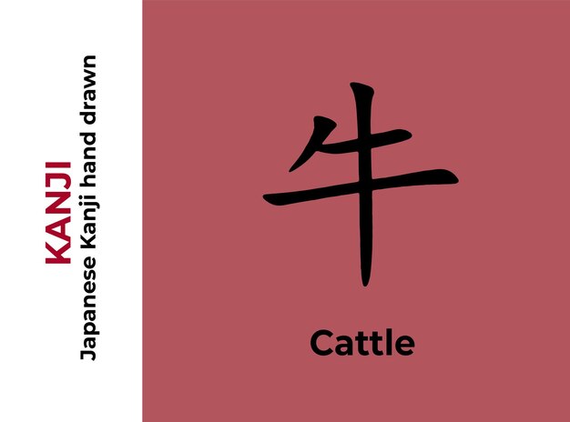 Kanji Japanese Letters Cattle