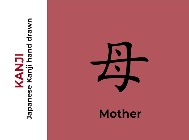 Vector kanji japanese letters mother