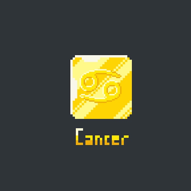 Kanker gouden token in pixel art-stijl