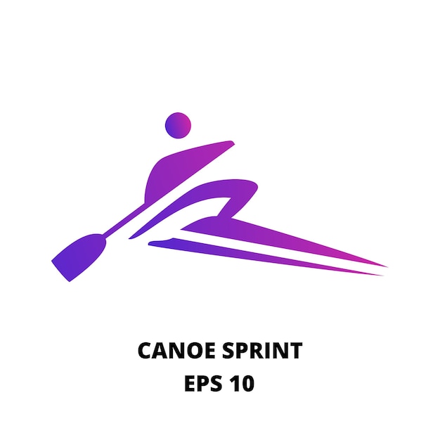 Kano sprint sport pictogram vector logo van kano sport