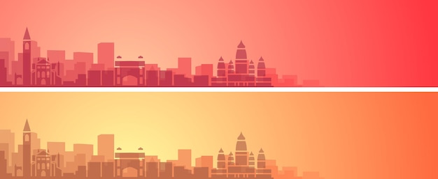 Vector kanpur beautiful skyline scenery banner