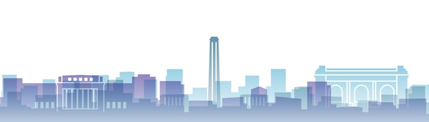 Kansas City Transparent Layers Gradient Landmarks Skyline