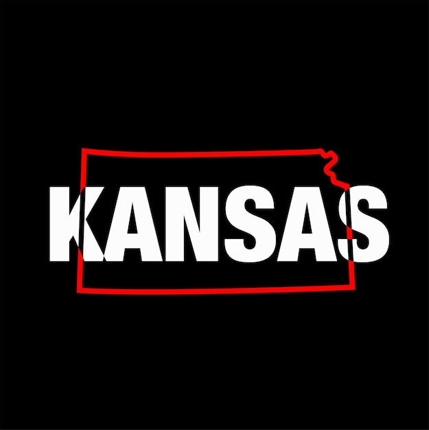 Kansas map typography vector illustration Kansas state map