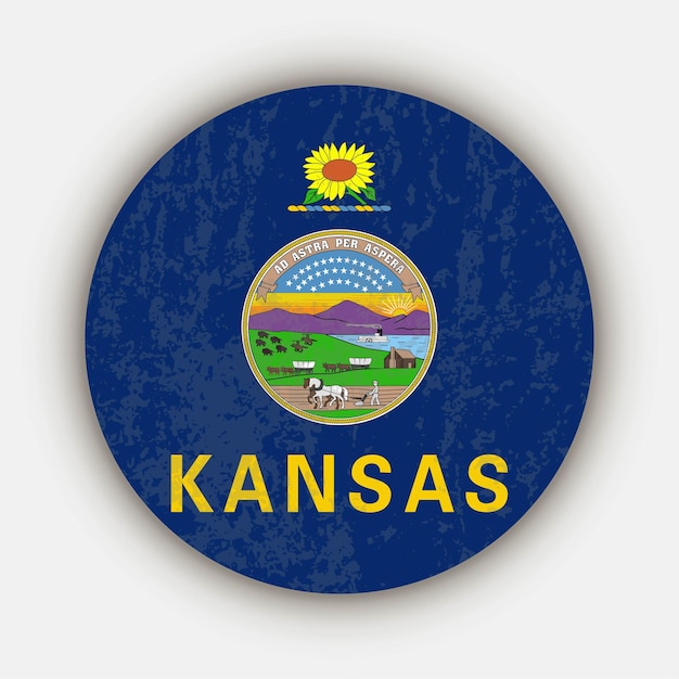 Kansas state flag Vector illustration