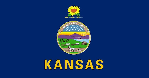 Illustrazione vettoriale della bandiera dello stato del kansas