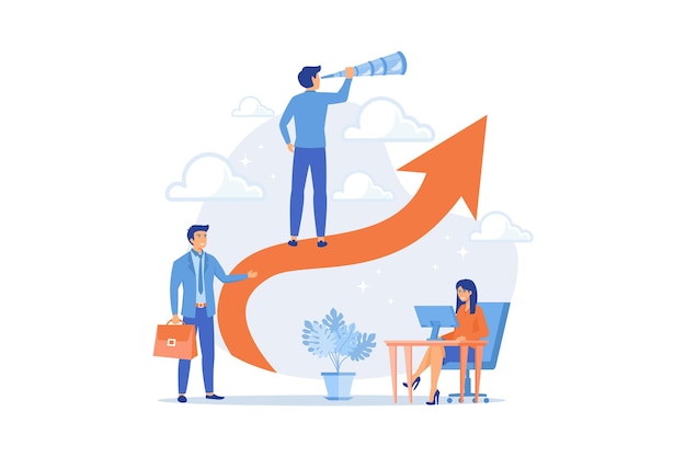Kansen zoeken platte vectorillustratie. Personeelswerving, personeelszaken,