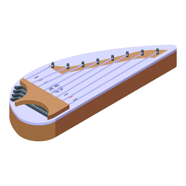 Vector kantele instrument icon isometric vector gusli music acoustic violin