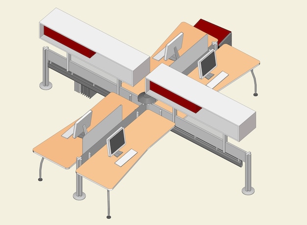 kantoor tafel isometrisch