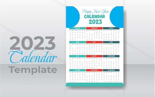 Vector kantoorbenodigdheden 2023 nieuwe jaar kalenderindeling. abstract modern luxe nieuwjaar 2023 12 maanden.