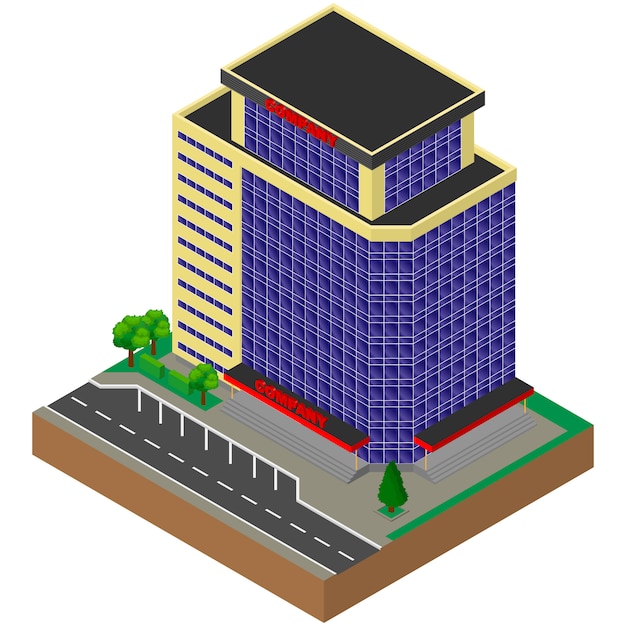 Vector kantoorgebouw. isometrisch.