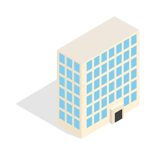 Kantoorgebouw pictogram in isometrische 3D-stijl geïsoleerd op witte achtergrond Bouw symbool